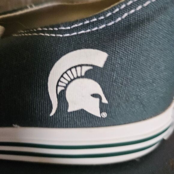 Michigan State Spartans SKICKS Tailgate Sneakers Green White Sz 12 MSU Fan Gear - Picture 4 of 9